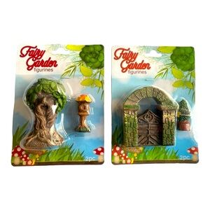 Set of limestone Fairy Garden‎ Figurines 2-2pc figurines for your fairy garden